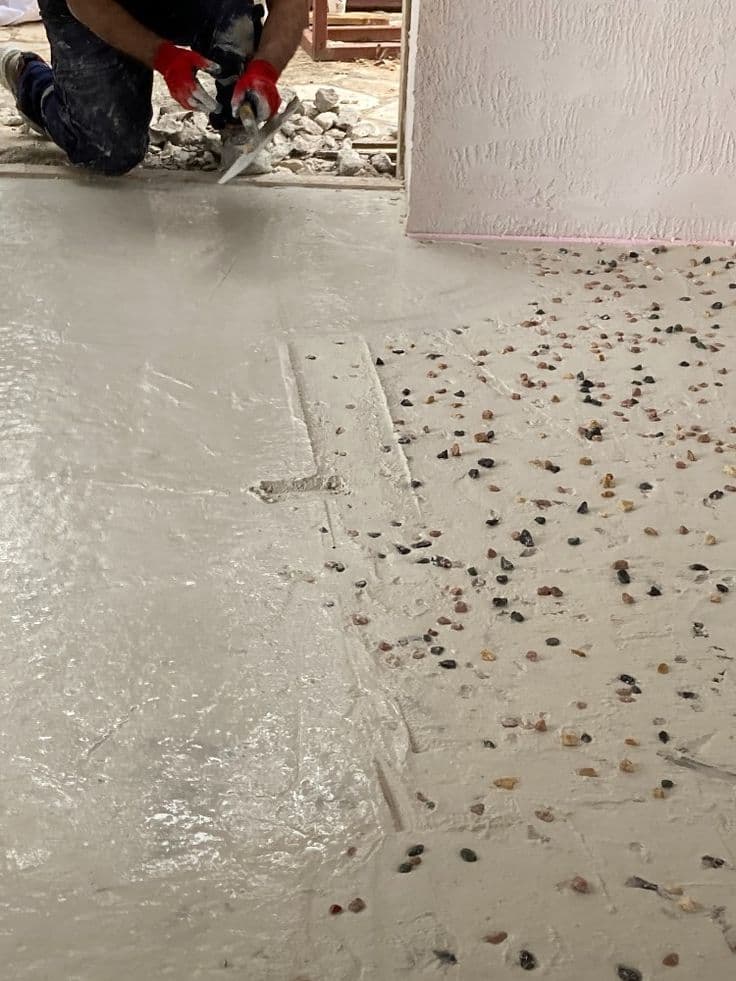 Préparation du support avant coulage d'un terrazzo
